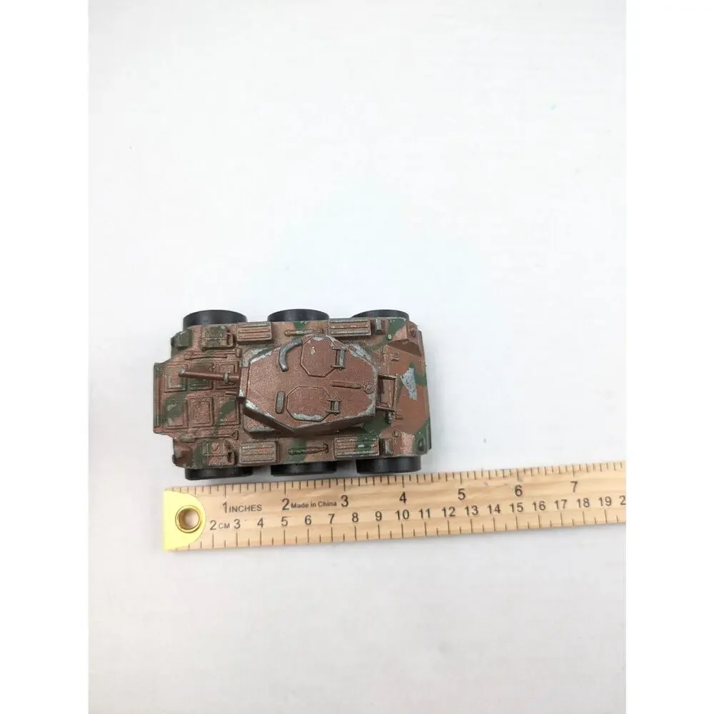 Vintage 1970s Tootsietoy Mark-2 Armored Car 4.5 inch Diecast Camo Military USA